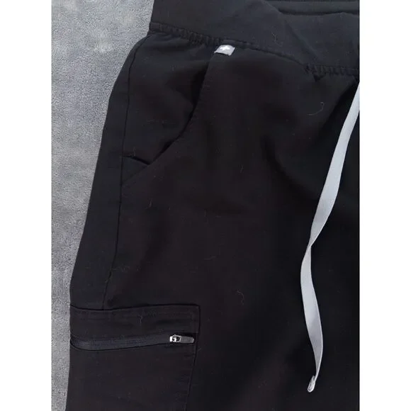 FIGS Black Scrubs Set Zamora Jogger Pants L Petite + Catarina Top L - Picture 10 of 15